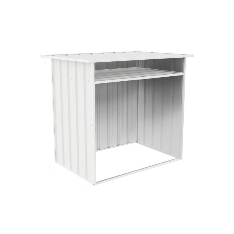 Absco Woodstore 4x2.5x3.7 Metal Storage Shed Kit - Surfmist (AB1086)