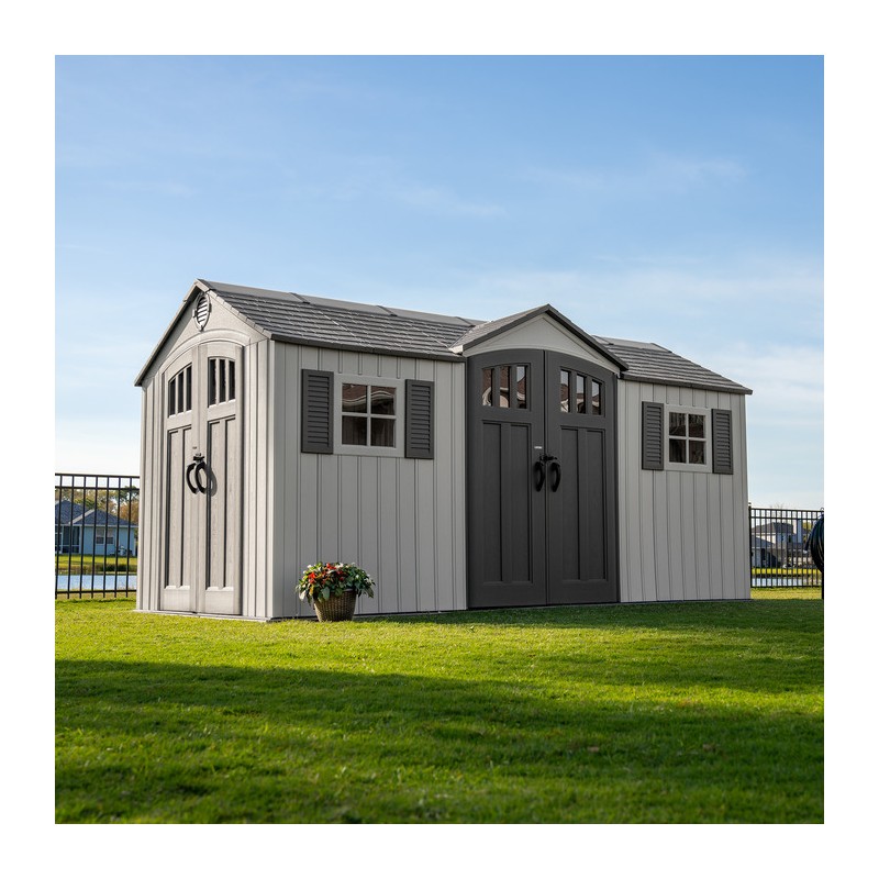 Lifetime Dual Entry 15x8 Outdoor Storage Shed Kit (60410)