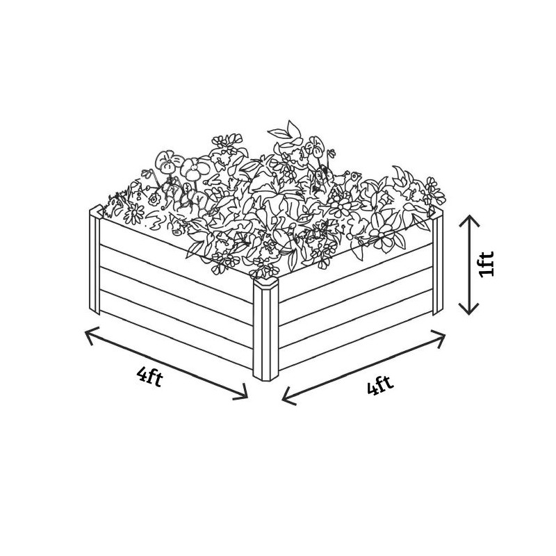 Absco 4 x 4 Square Garden Bed (AB1305)