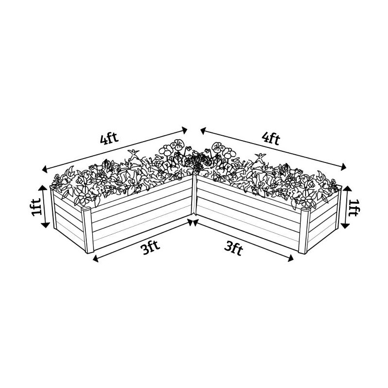 Absco L Raised 4 x 4 Garden Bed (AB1306)