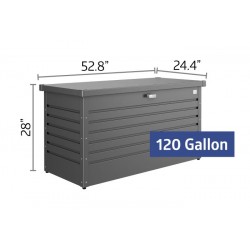 Leisure 120 Gallon Deck Box -Dark Gray  (BIO1001)