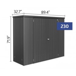 Biohort 7.5' x 2.7' x 6' Equipment Locker 230 - Dark Gray (BIO1100)