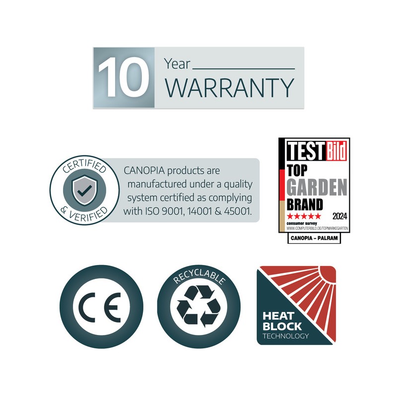 Palram - Canopia Vitoria 5000 16x9.5 Carport Kit - Gray / Gray (HG9130)