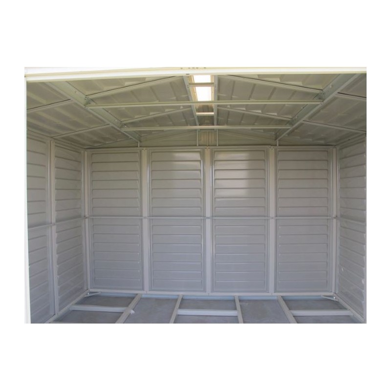 DuraMax 10.5'W x 8'D Woodbridge Adobe Vinyl Shed w/ Foundation (20224)