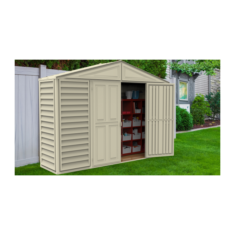 DuraMax 10x3 Woodbridge SidePro Vinyl Shed w/ Foundation Kit (98001)