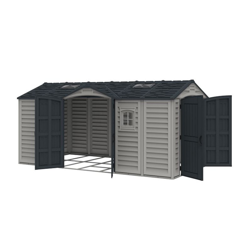 Duramax Apex Pro 15x8 Vinyl Storage Shed Kit w/ Double Doors (40216)