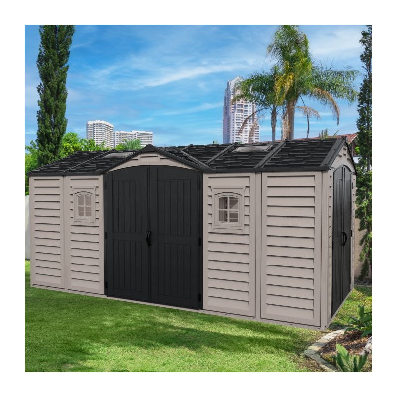 Duramax Apex Pro 15x8 Vinyl Storage Shed Kit w/ Double Doors (40216)