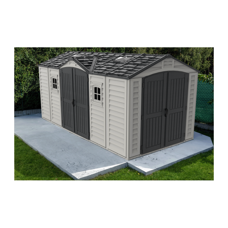 Duramax Apex Pro 15x8 Vinyl Storage Shed Kit w/ Double Doors (40216)