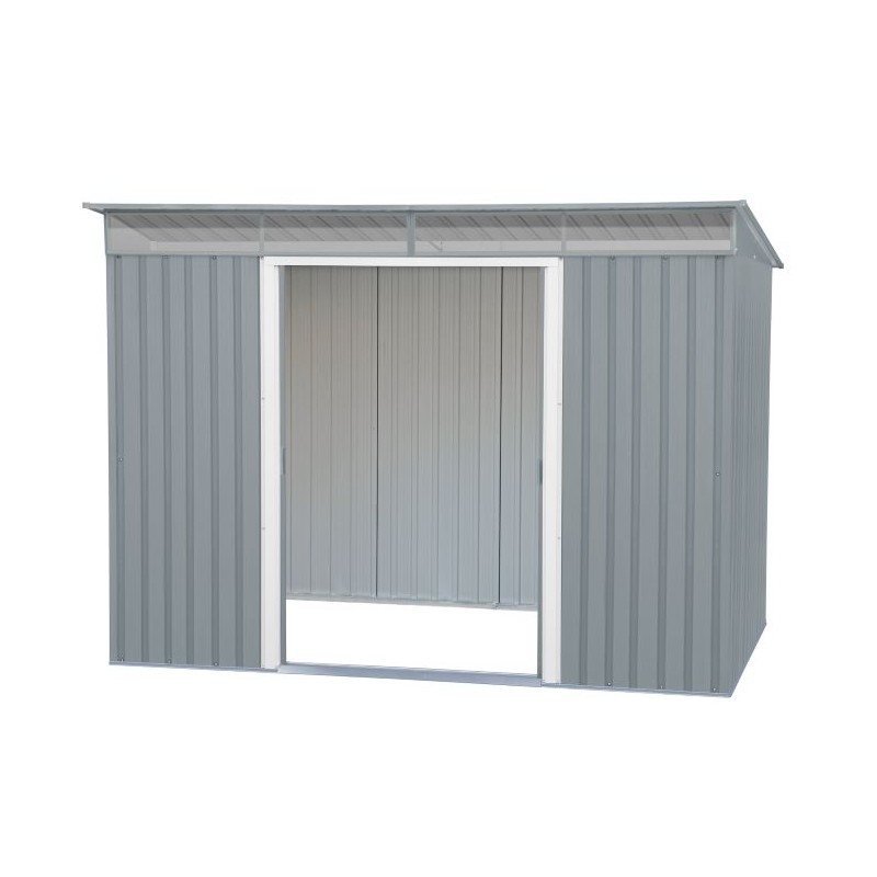 Duramax 8x6 Pent Roof Skylight Metal Storage Shed - Light Gray (20552)