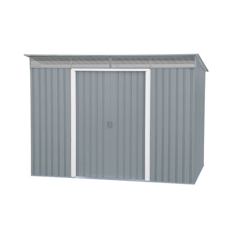Duramax 8x6 TOP Pent Roof Skylight Metal Storage Shed - Light Gray (20552)
