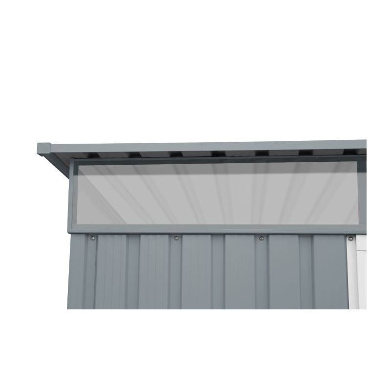 Duramax 8x6 Pent Roof Skylight Metal Storage Shed - Light Gray (20552)