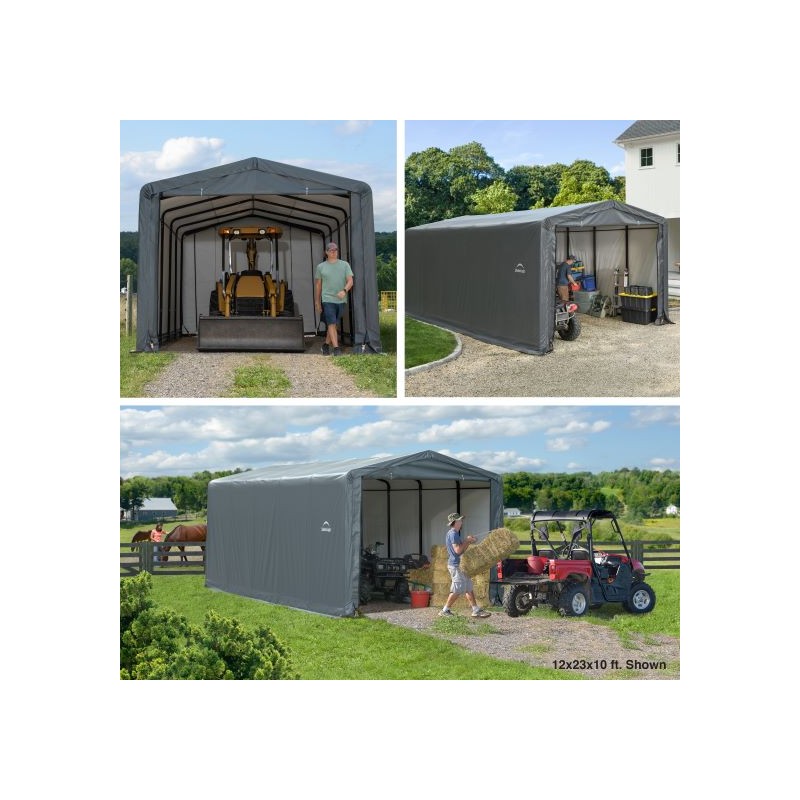 ShelterLogic 10x23x8 Sheltertube Garage Kit - Gray (SQAACC0103C01002308)