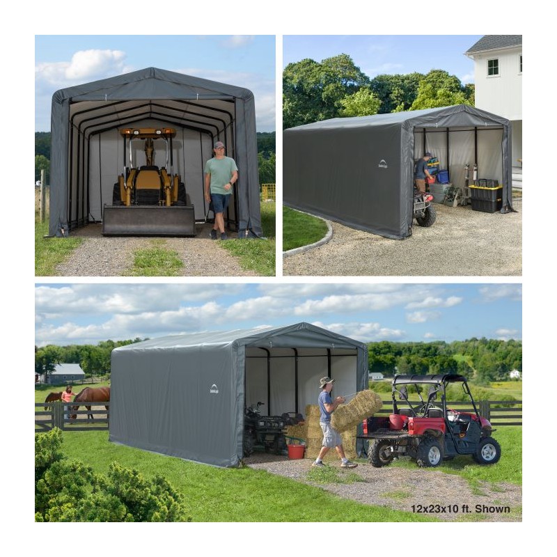 ShelterTube 12x27x10 Garage Shed - Gray (SQAACC0103C01202710)