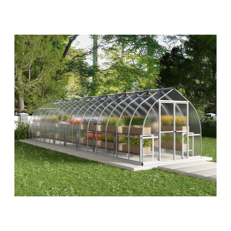 Palram - Canopia Bella 8' x 32' Greenhouse Kit - Silver (HG5432)