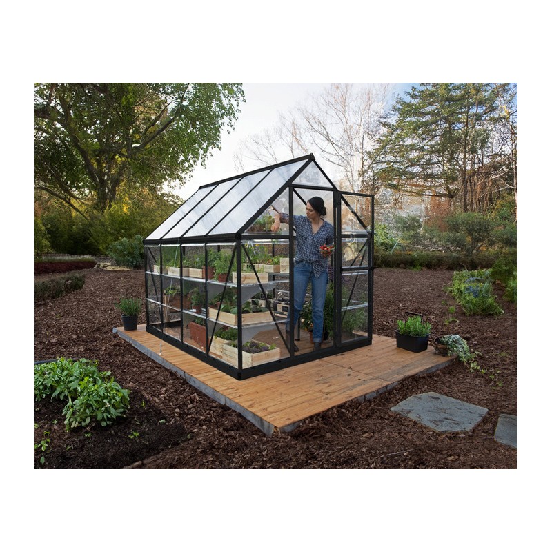 Palram - Canopia Hybrid 6' x 8' Greenhouse Kit - Black (HG5508K)