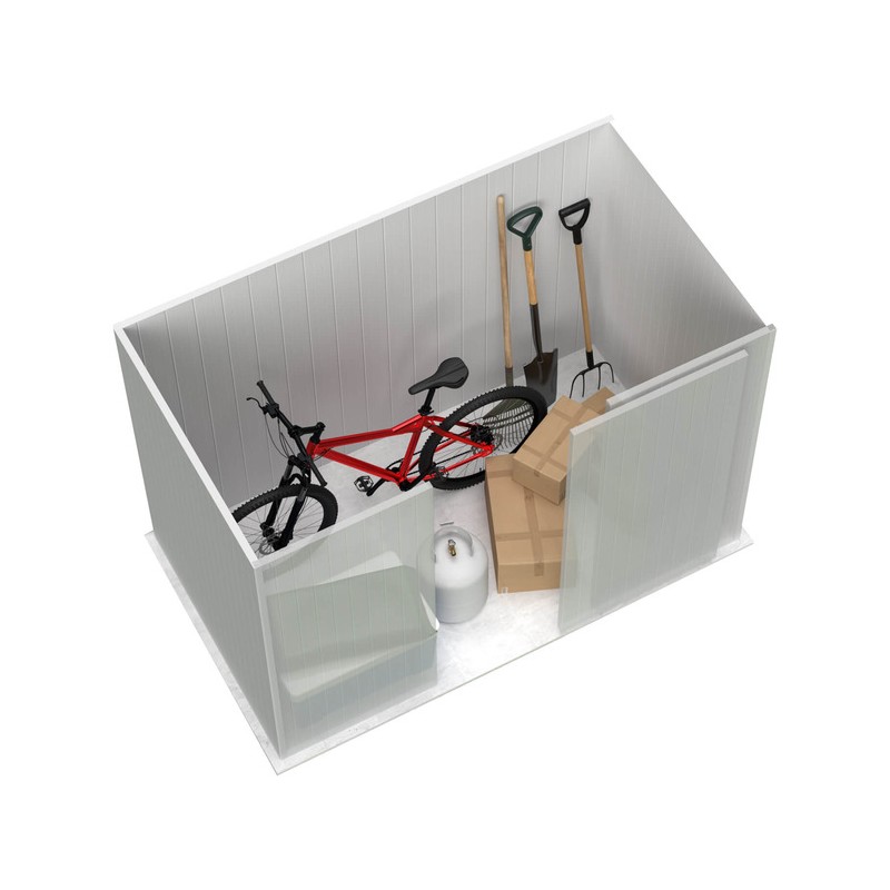 Absco 7' x 5' EZI Slider Metal Storage Shed kit - Monument (AB1041)