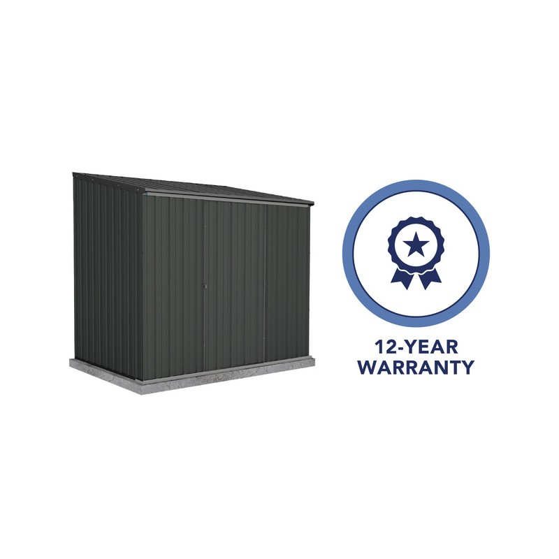 Absco 7' x 5' EZI Slider Metal Storage Shed kit - Monument (AB1041)