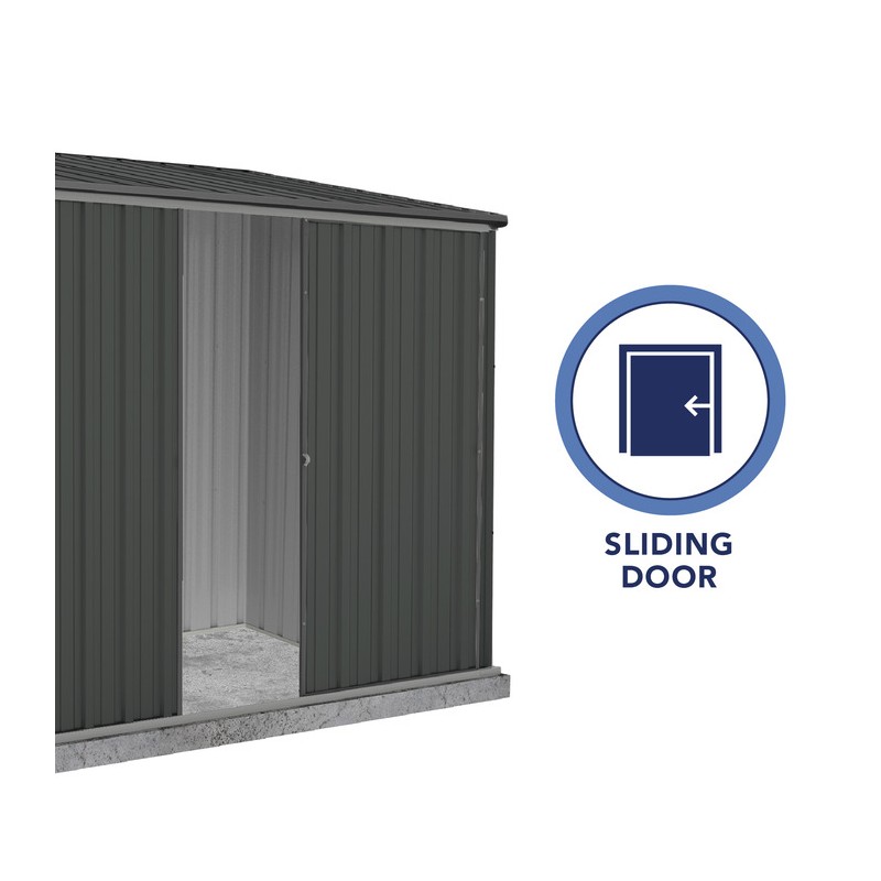 Absco 7' x 5' EZI Slider Metal Storage Shed kit - Monument (AB1041)