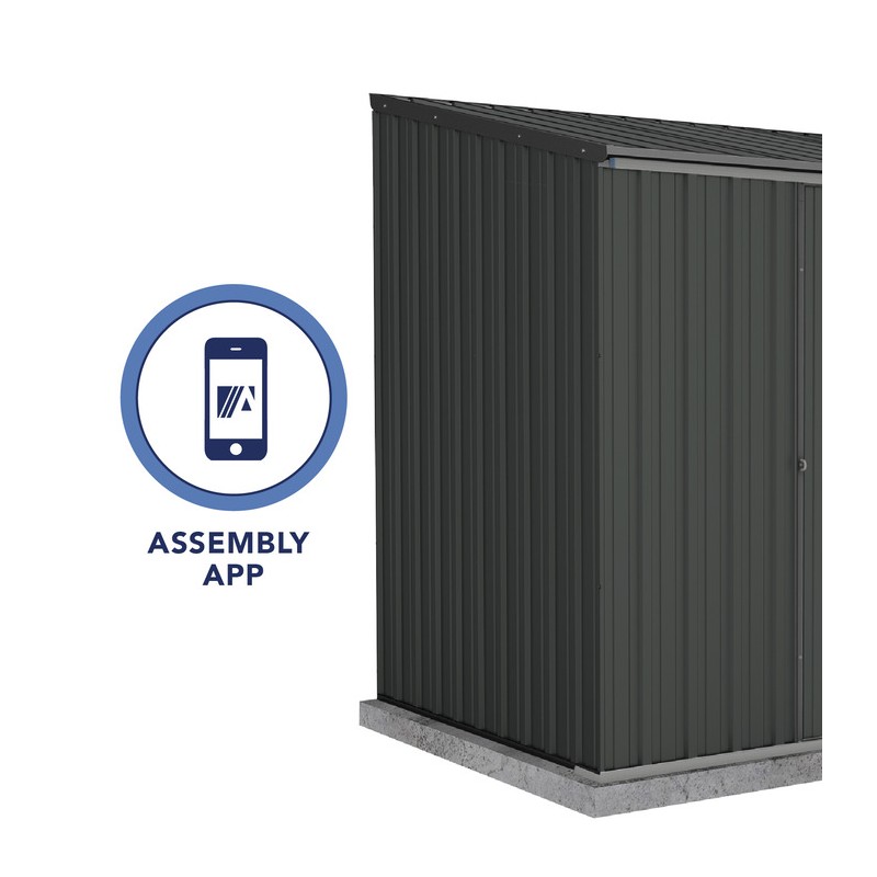 Absco 7' x 5' EZI Slider Metal Storage Shed kit - Monument (AB1041)