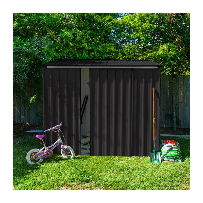Absco 7' x 5' EZI Slider Metal Storage Shed kit - Monument (AB1041)