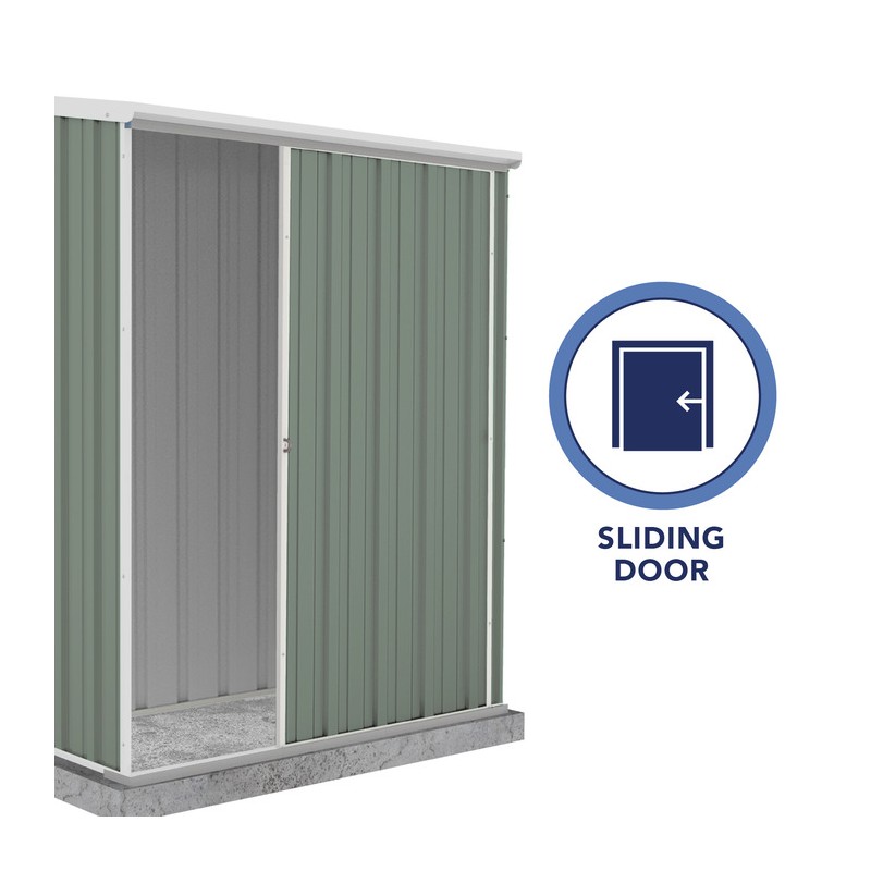 Absco 5' x 3' EZI Slider Metal Storage Shed - Pale Eucalypt (AB1045)