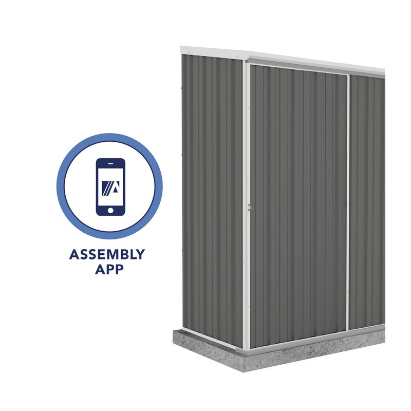 Absco 5' x 3' EZI Slider Metal Storage Shed - Woodland Gray (AB1046)