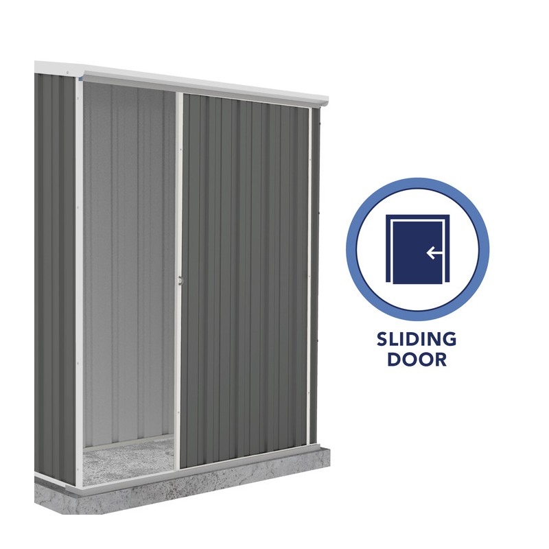 Absco 5' x 3' EZI Slider Metal Storage Shed - Woodland Gray (AB1046)
