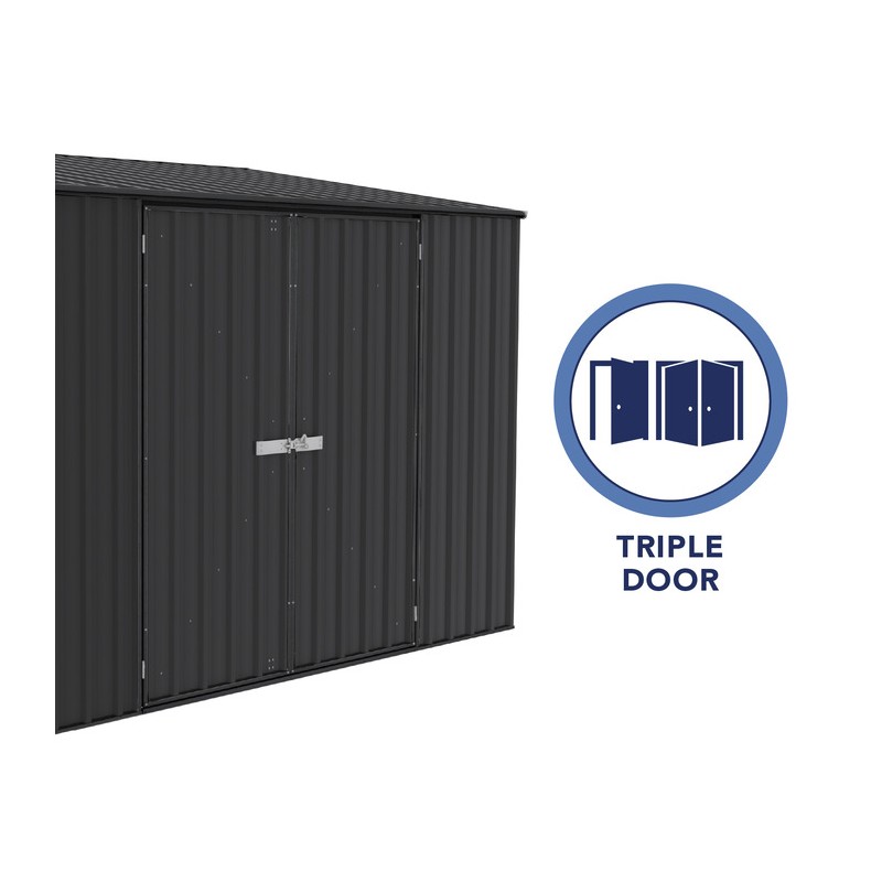 Absco Durango 10' x 5' Metal Bike Shed Kit - Monument (AB1150)