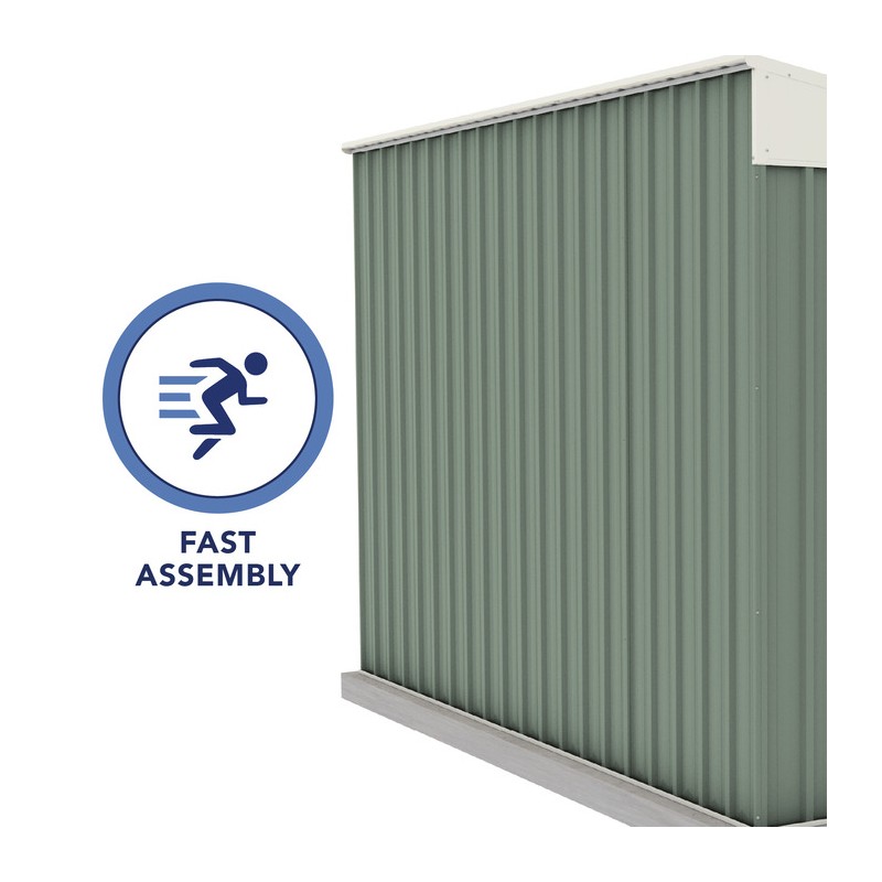 Absco Durango 5' x 10' Metal Bike Shed Kit- Pale Eucalypt (AB1144)