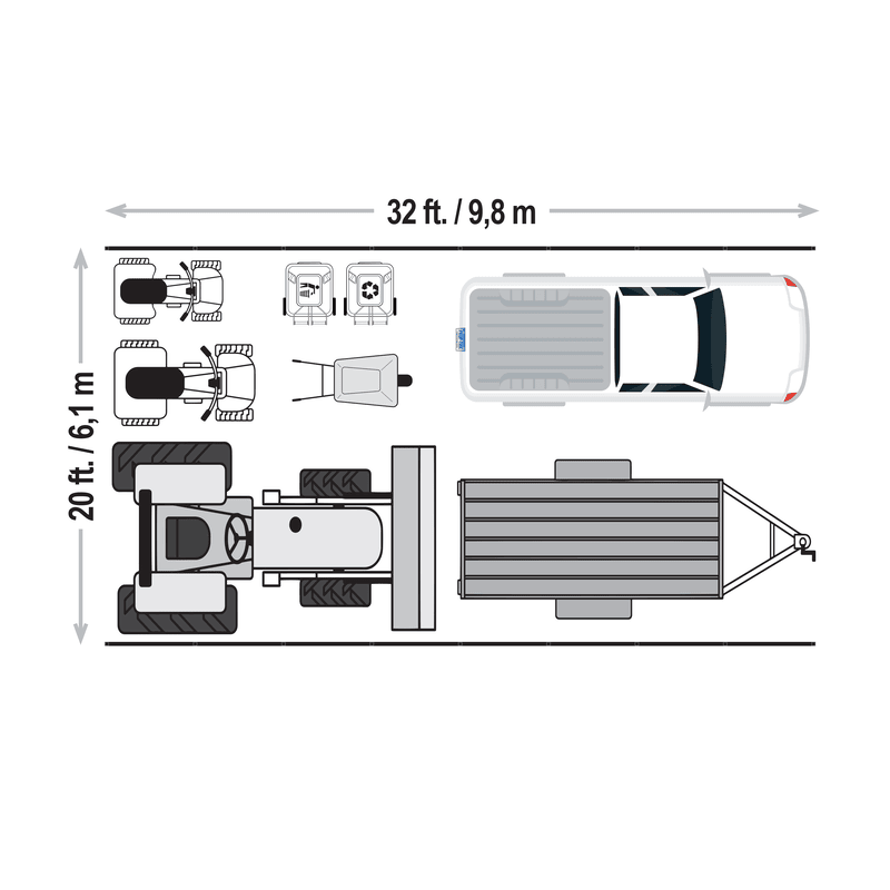 ShelterLogic 20x32x12 ShelterTube Wind and Snow-Load Rated Garage - Green (SQAADD0104C02003212)