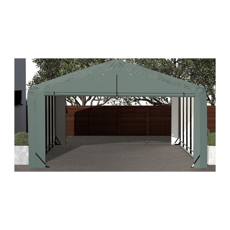 ShelterLogic 20x27x12 ShelterTube Wind and Snow-Load Rated Garage - Green (SQAADD0104C02002712)