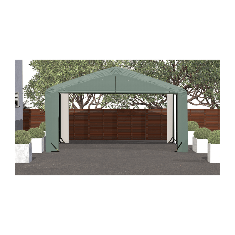ShelterLogic 20x18x10 ShelterTube Wind and Snow-Load Rated Garage - Green (SQAADD0104C02001810)