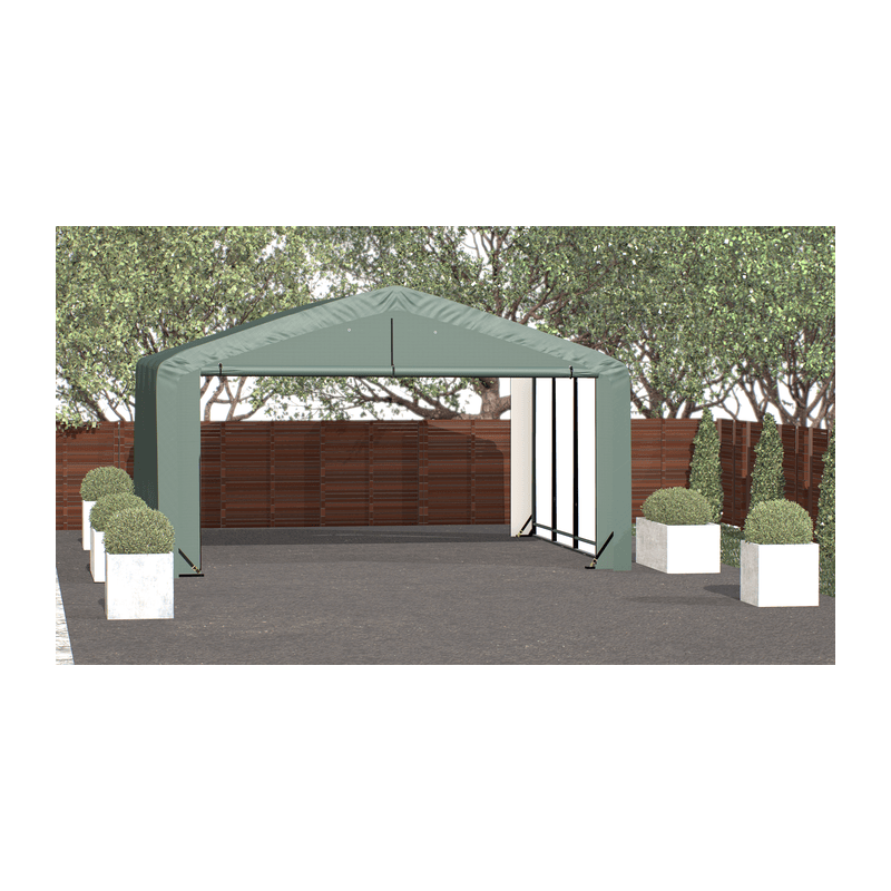 ShelterLogic 20x18x10 ShelterTube Wind and Snow-Load Rated Garage - Green (SQAADD0104C02001810)