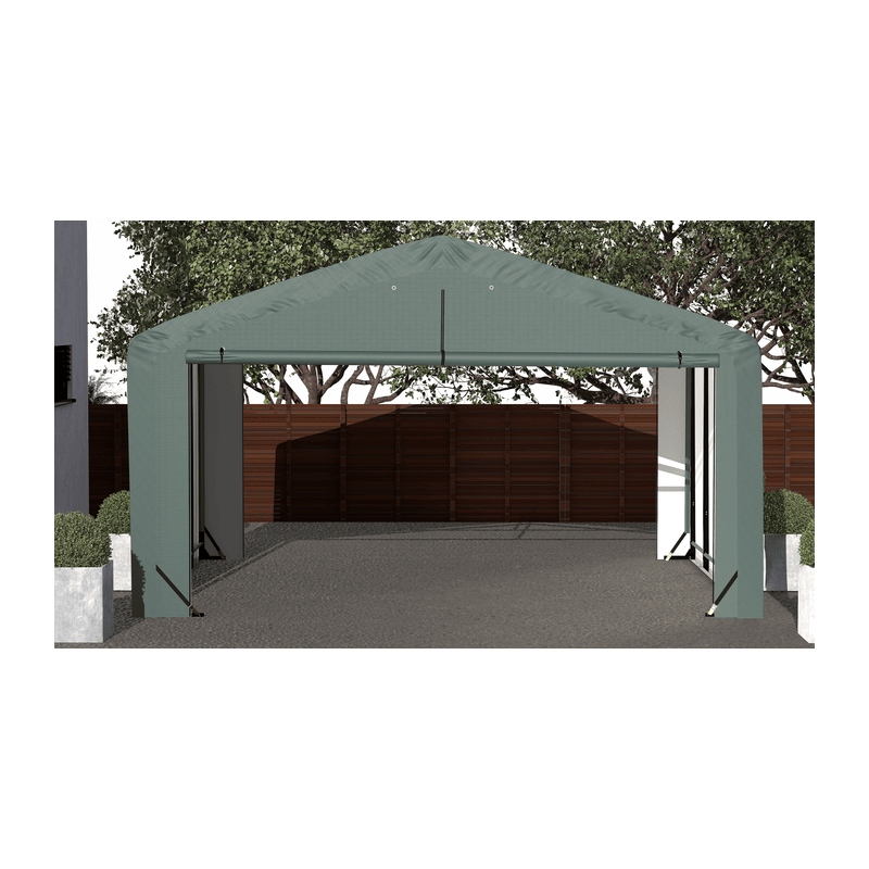 ShelterLogic 20x18x12 ShelterTube Wind and Snow-Load Rated Garage - Green (SQAADD0104C02001812)