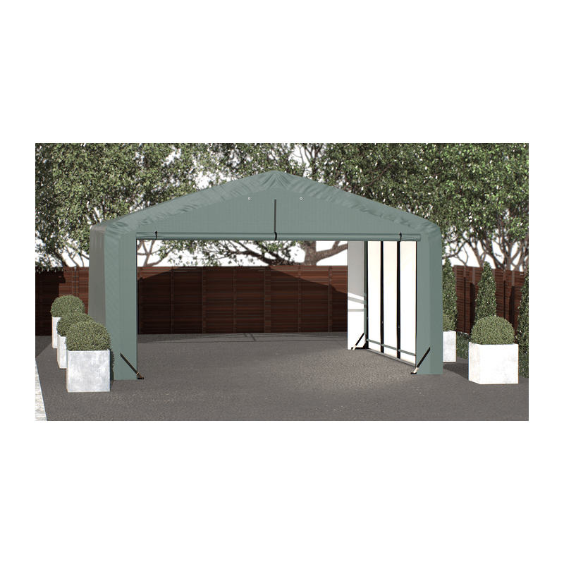 ShelterLogic 20x18x12 ShelterTube Wind and Snow-Load Rated Garage - Green (SQAADD0104C02001812)