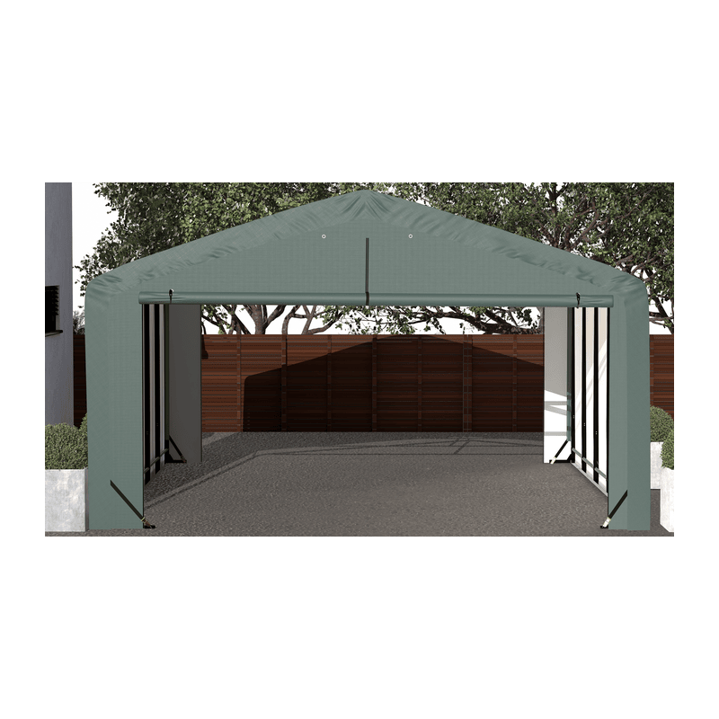 ShelterLogic 20x23x12 ShelterTube Wind and Snow-Load Rated Garage - Green (SQAADD0104C02002312)