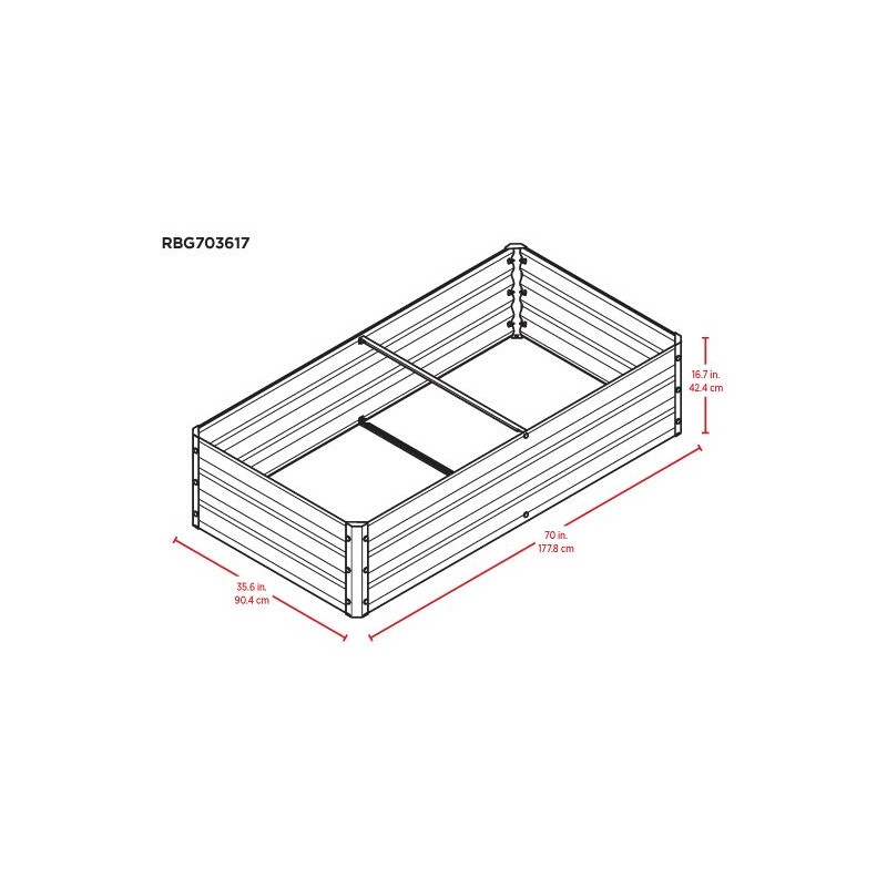 ShelterLogic 72x36x17 Raised Bed Garden Kit - Galvanized (RBG703617)