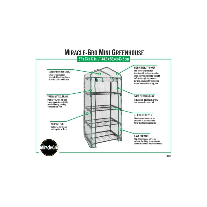ShelterLogic 2'3 x 1'7 x 5'7 MiracleGro Mini Greenhouse Kit (70524)