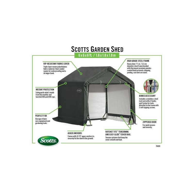 ShelterLogic 6x6x6 Scotts Peak Storage Shed - Green (70491)