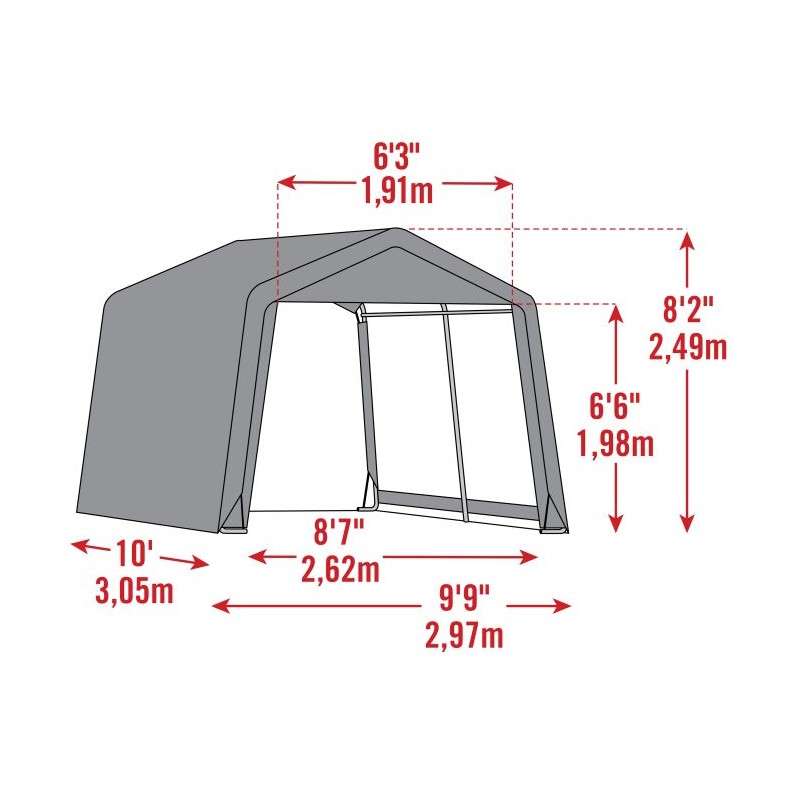 ShelterLogic 10x10x8 Scotts Peak Storage Shed - Green (70495)