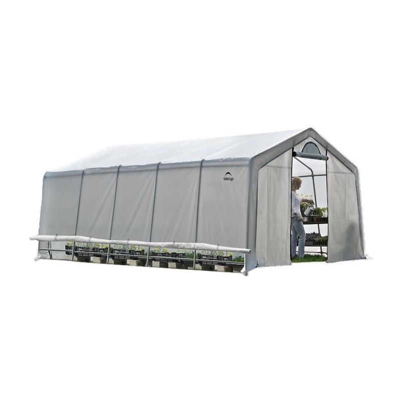 Shelterlogic 12x20 GrowIT Heavy Duty Greenhouse Kit (70590)Greenhouse Kit w/ Zipper Door -  Translucent/Gray (70590)