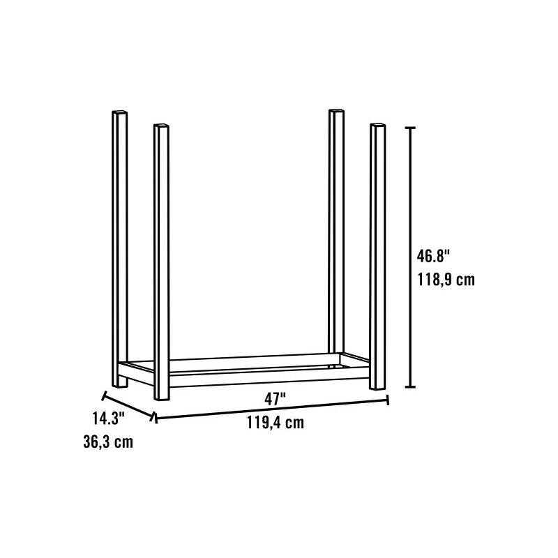 ShelterLogic 4 ft Ultra Duty Firewood Rack (90471)