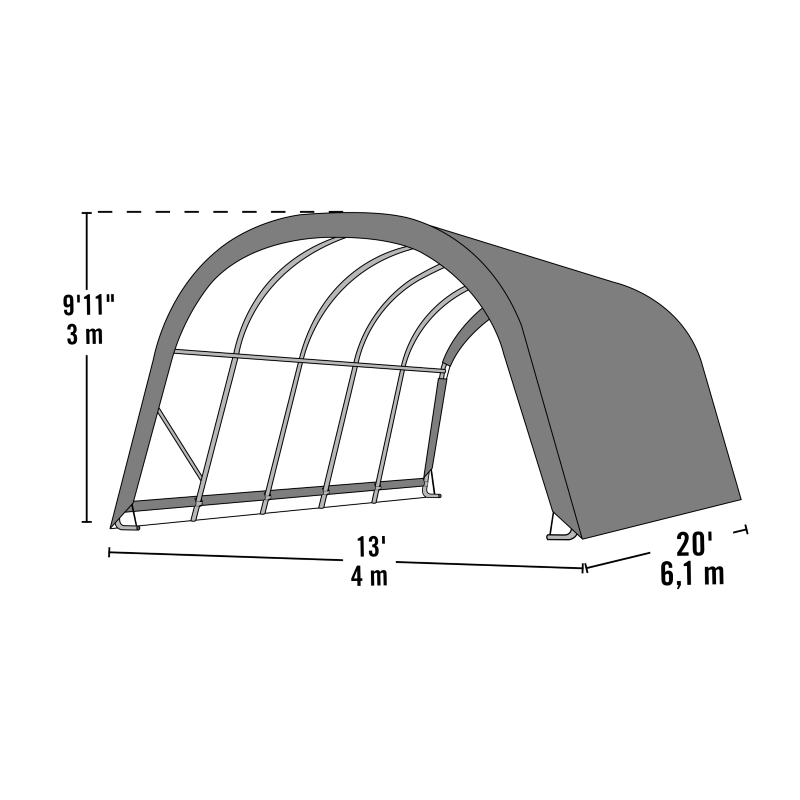 ShelterLogic-12x20x10 Roun-Style Shelter Kit - Green (51351)