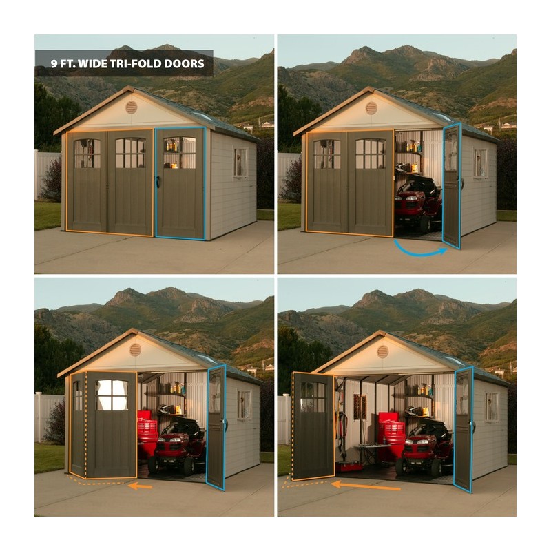 Lifetime 11x11 Storage Shed Kit with Tri-Fold Doors (60187)