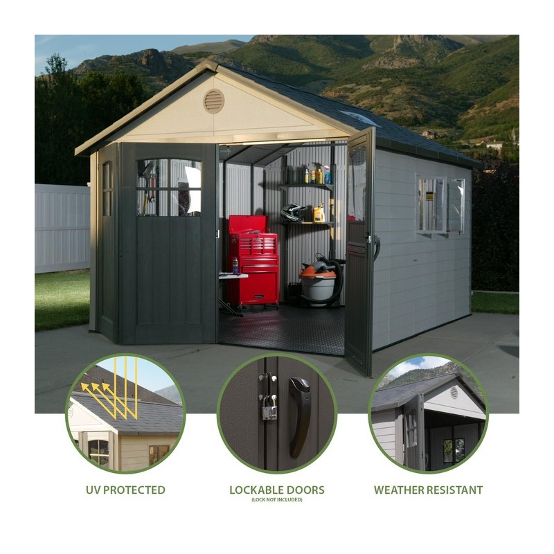 Lifetime 11x11 ft Storage Shed Kit with Tri-Fold Doors (60187)