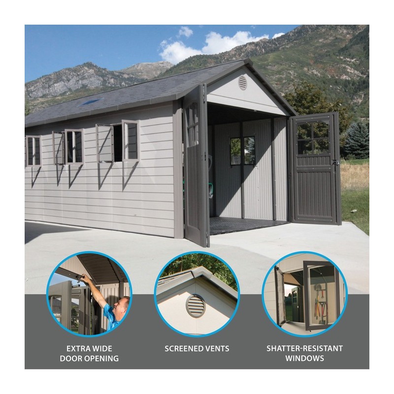 Lifetime 11x21 Storage Shed Kit w/ Tri-Fold Doors (60237)