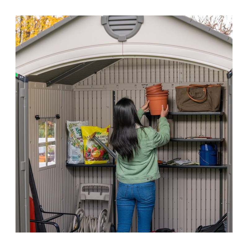 Lifetime 8x7.5 ft Plastic Outdoor Storage Shed Kit (6411)