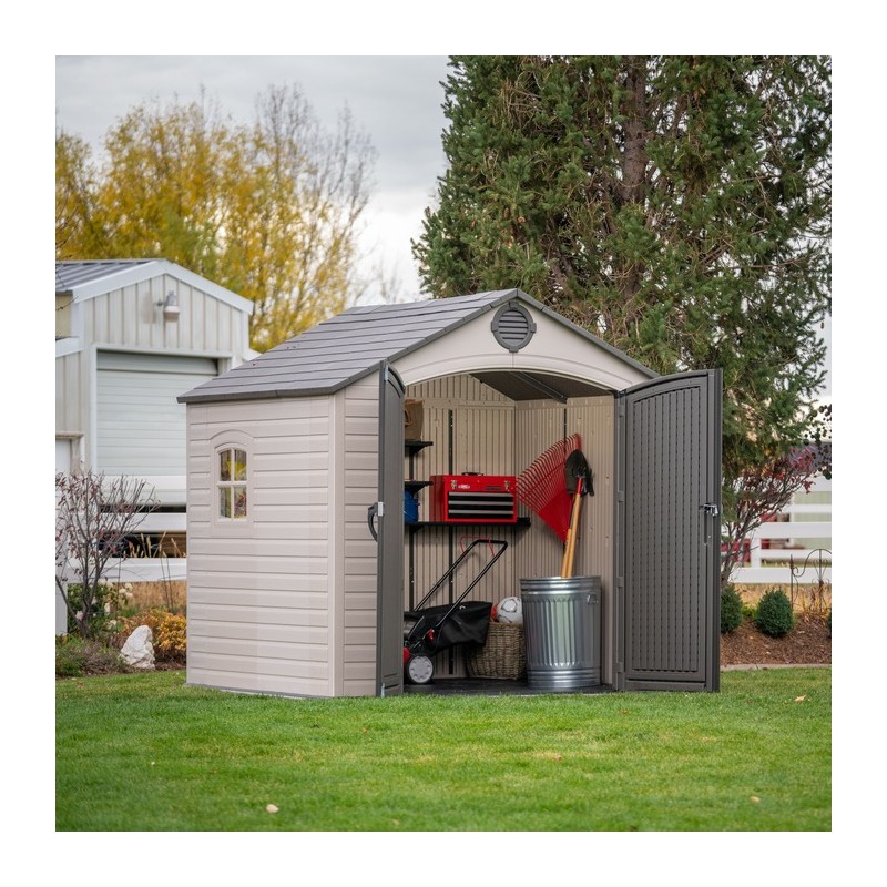 Lifetime 8x7.5 ft Plastic Outdoor Storage Shed Kit (6411)