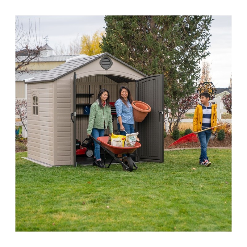 Lifetime 8x7.5 ft Plastic Outdoor Storage Shed Kit (6411)