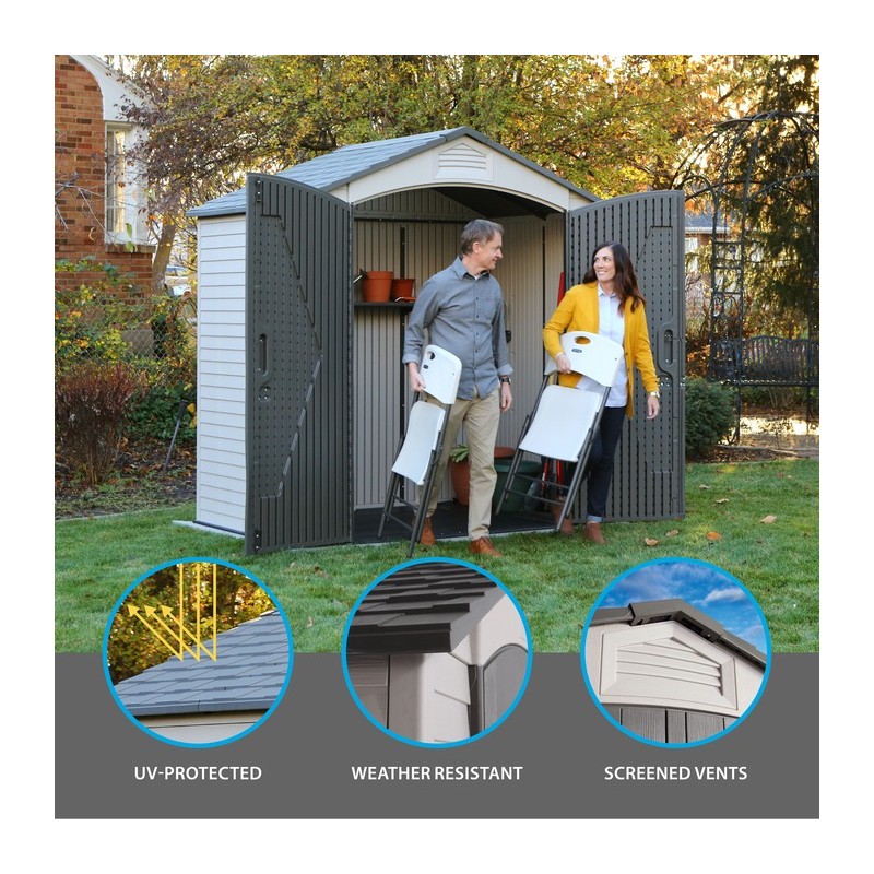 Lifetime 7x4.5 ft Plastic Outdoor Storage Shed Kit (60057)
